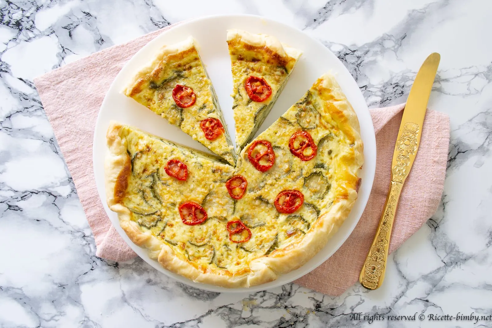 Torta salata zucchine e pomodori Bimby