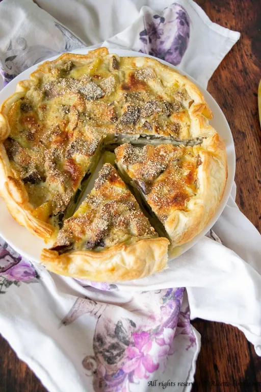 Torta salata patate e melanzane bimby