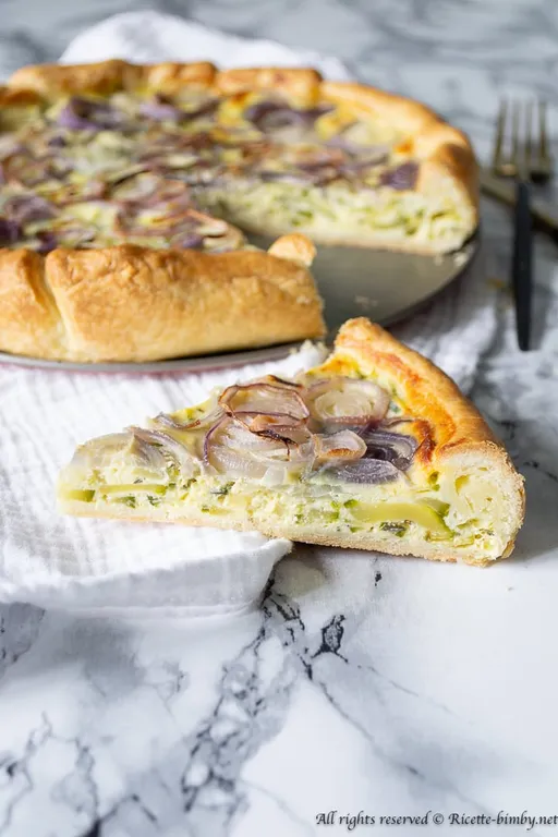 Torta salata zucchine e cipolle di Tropea bimby