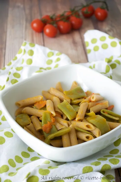 Pasta con taccole e pomodorini bimby