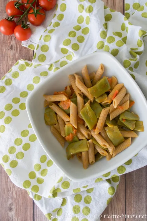 Pasta con taccole e pomodorini bimby
