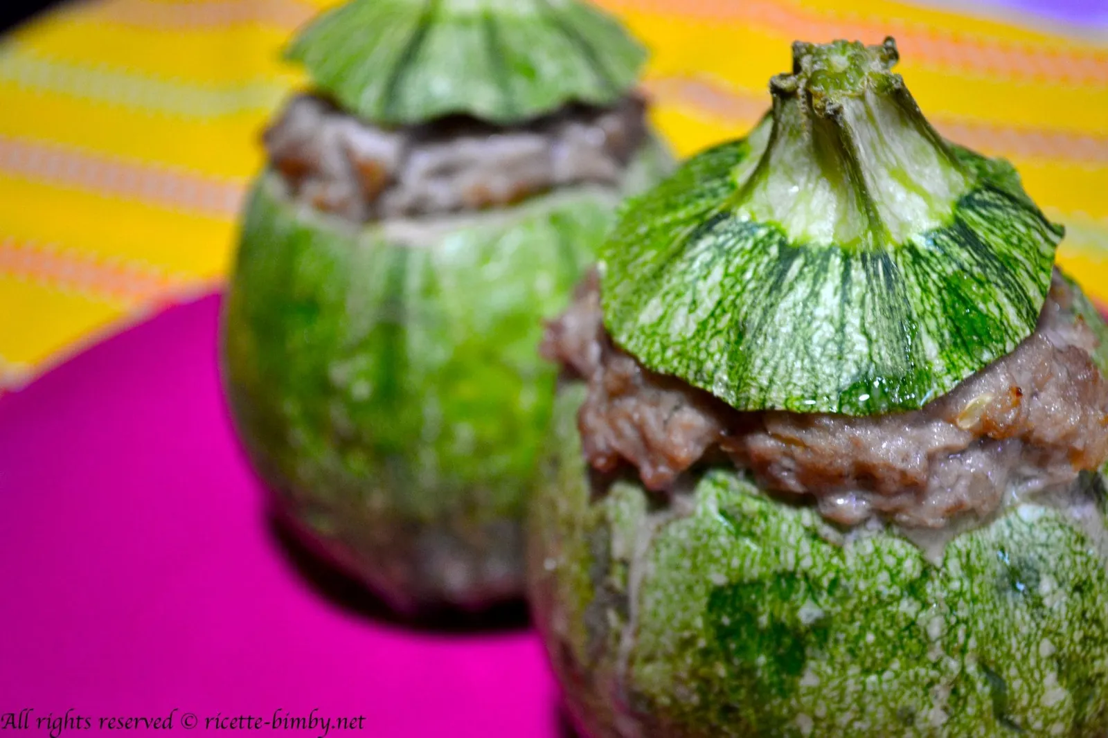 Zucchine tonde ripiene di carne Bimby