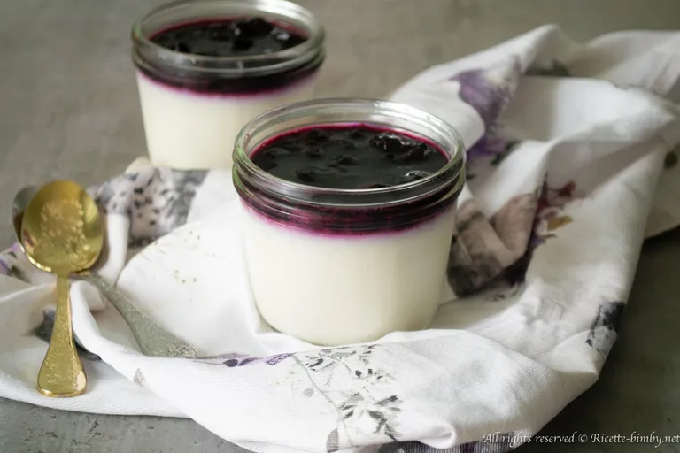 Panna cotta vegana con salsa ai mirtilli Bimby