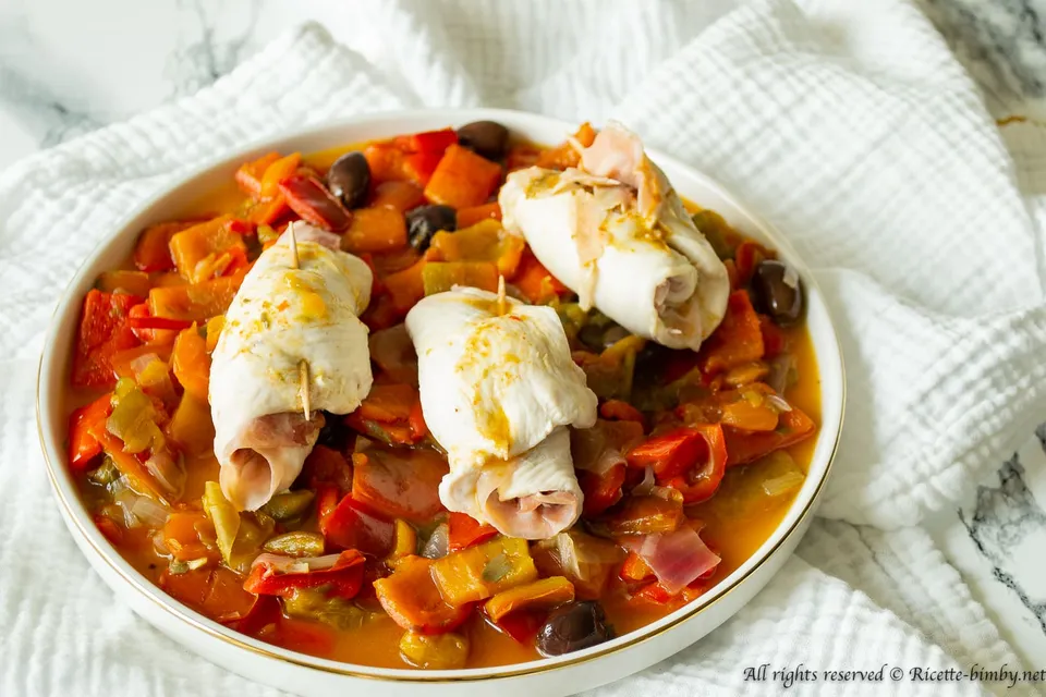 Involtini di pollo con peperoni Bimby