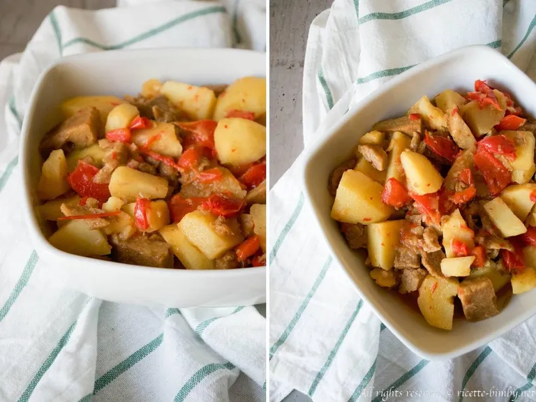 Seitan con peperoni e patate Bimby
