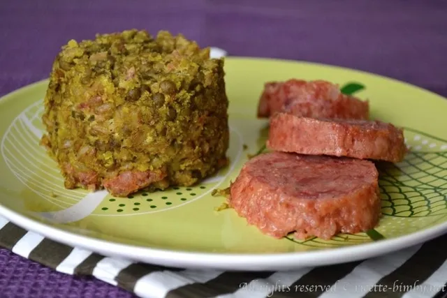 Timballini di farro, cotechino e lenticchie Bimby