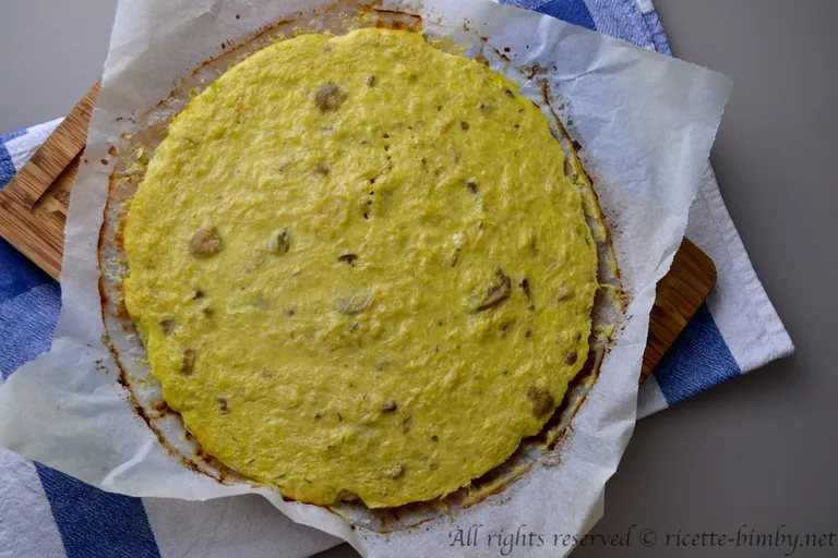 Frittata di sedano rapa e funghi Bimby