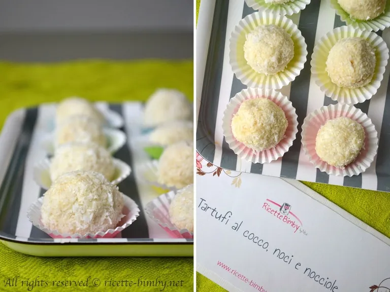 Tartufi al cocco e noci Bimby
