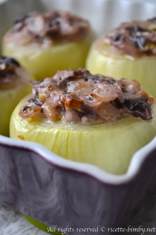 Cipolle ripiene con radicchio bimby