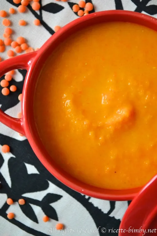 Vellutata di carote e lenticchie rosse bimby