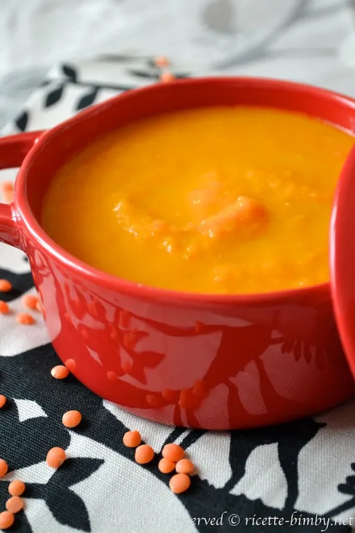 Vellutata di carote e lenticchie rosse bimby