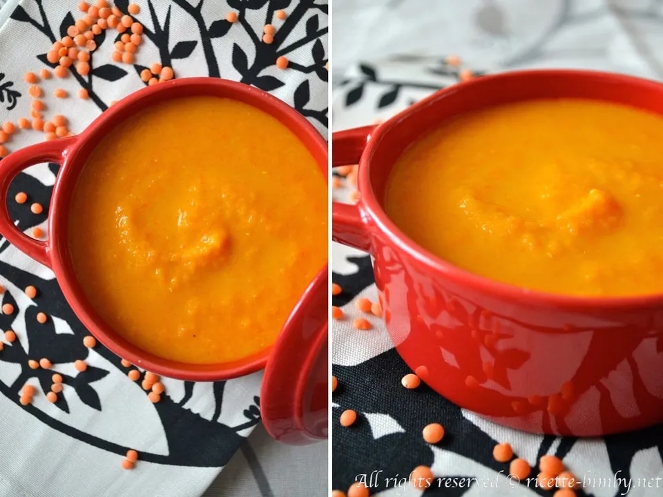 Vellutata di carote e lenticchie rosse Bimby