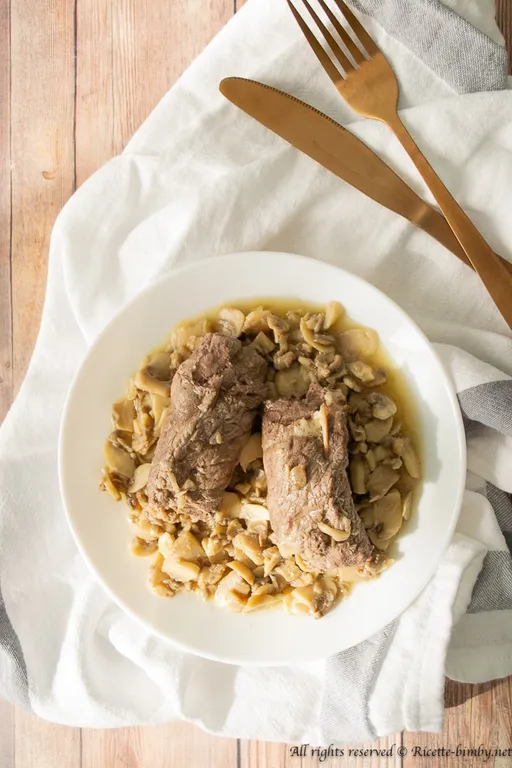 Involtini di vitello con funghi bimby