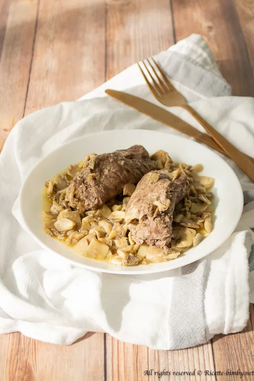 Involtini di vitello con funghi bimby