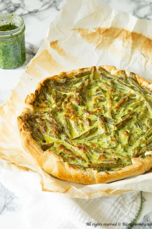 Torta salata fagiolini e pesto bimby