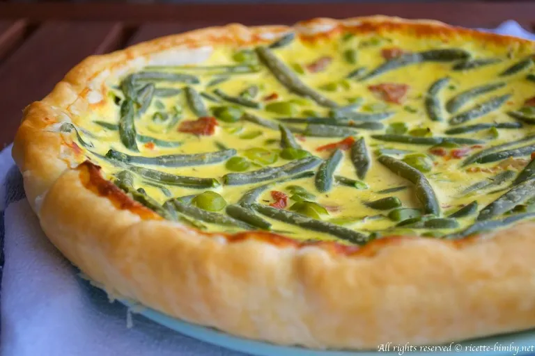 Torta salata fave e fagiolini Bimby