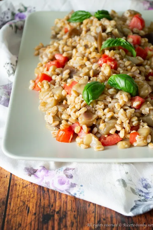 Insalata di orzo e melanzane bimby