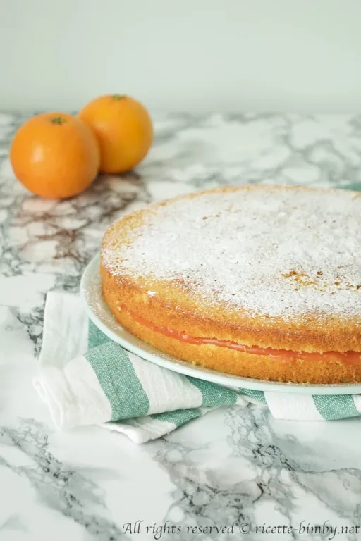 Torta con crema all'arancia bimby