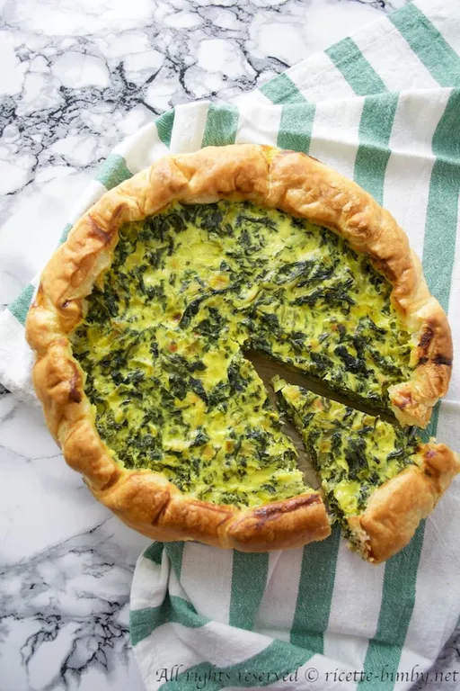 Torta salata porri e spinaci bimby