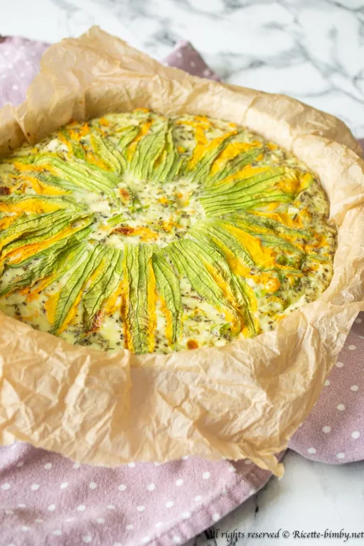 Frittata con fiori di zucca bimby