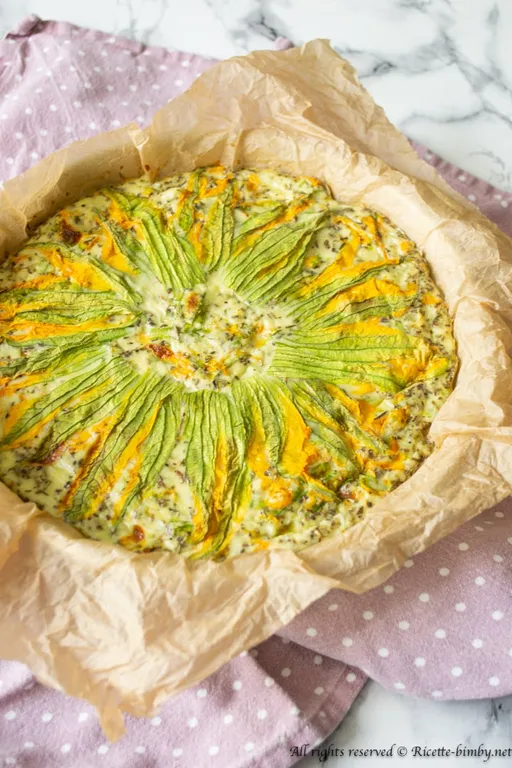 Frittata con fiori di zucca bimby