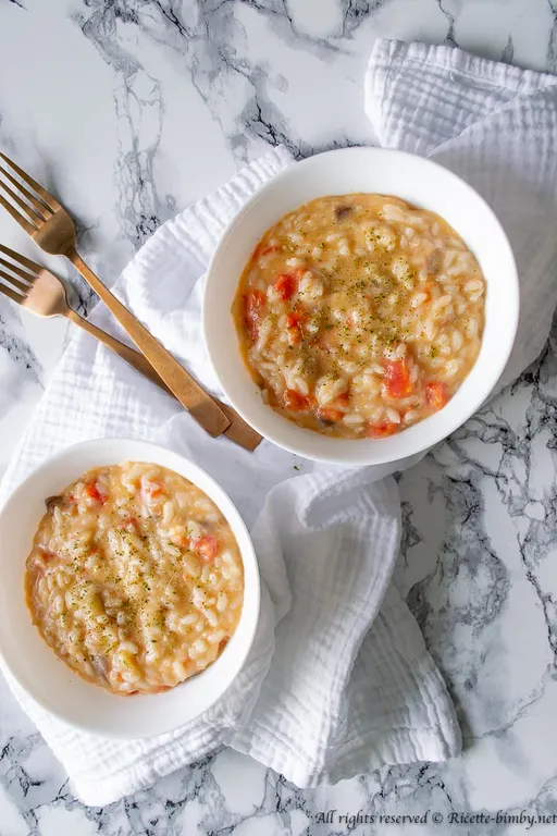 Risotto melanzane e pomodori bimby