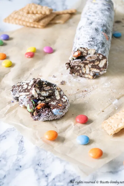 Salame di cioccolato con smarties bimby