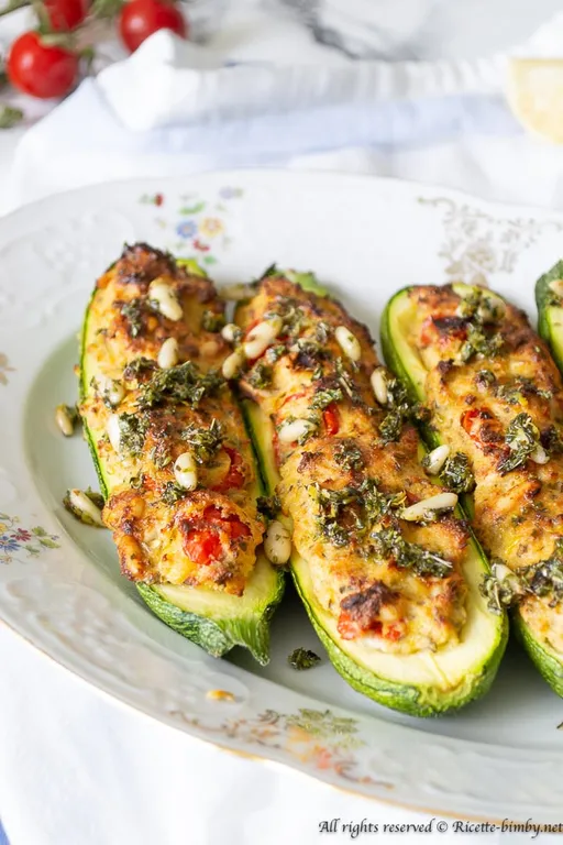 Zucchine ripiene con salsa di pinoli bimby
