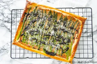 Torta salata asparagi e aglio nero Bimby